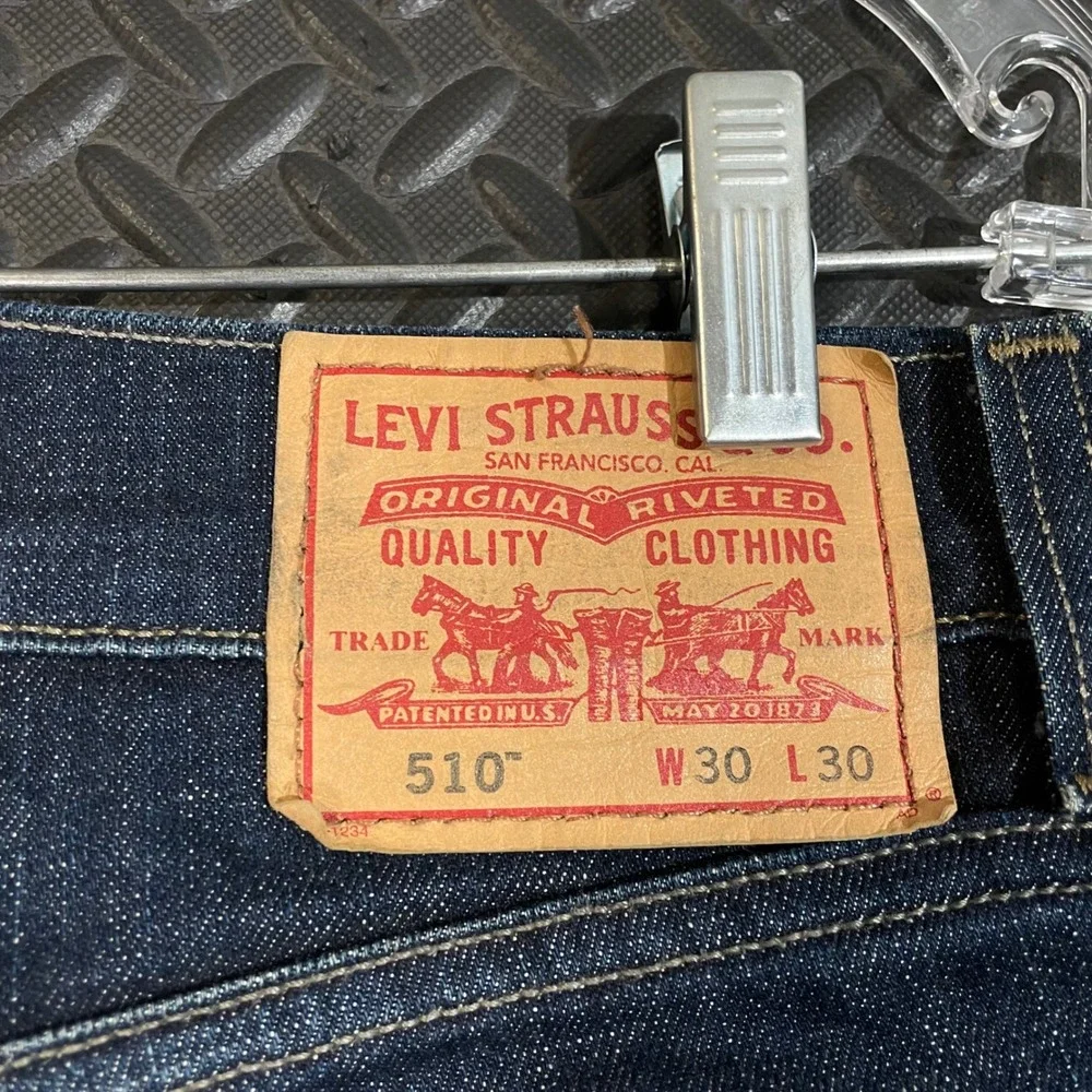 Levi's Blue Dark Wash 510‎ Super Skinny Mid Rise Denim Jeans Men's Size 30X30